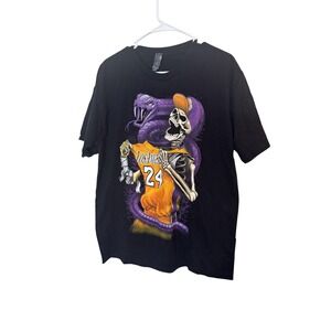 Los Angeles Lakers Shirt Mens Large‎ Black NBA Basketball Kobe Bryant 24 Mamba